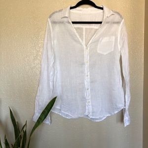 Cp shades 100% v neck linen button down